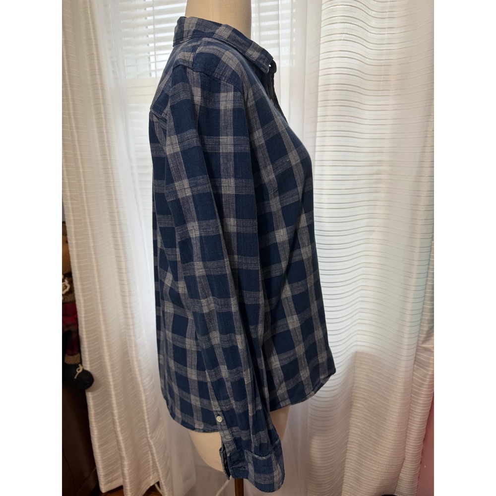 J.Crew Womens Blue Plaid Boy Fit  Cotton Long Sleeve Button Down Shirt Size 10 - Picture 5 of 11